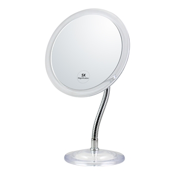 Spejl på justerbar metalfod med X5 forstørrelse - Ø17cm